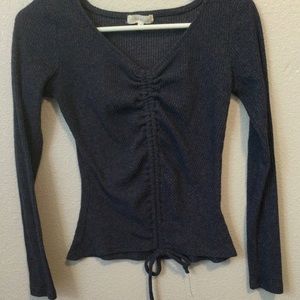 xs blue long sleeve blouse (ultra flirt)